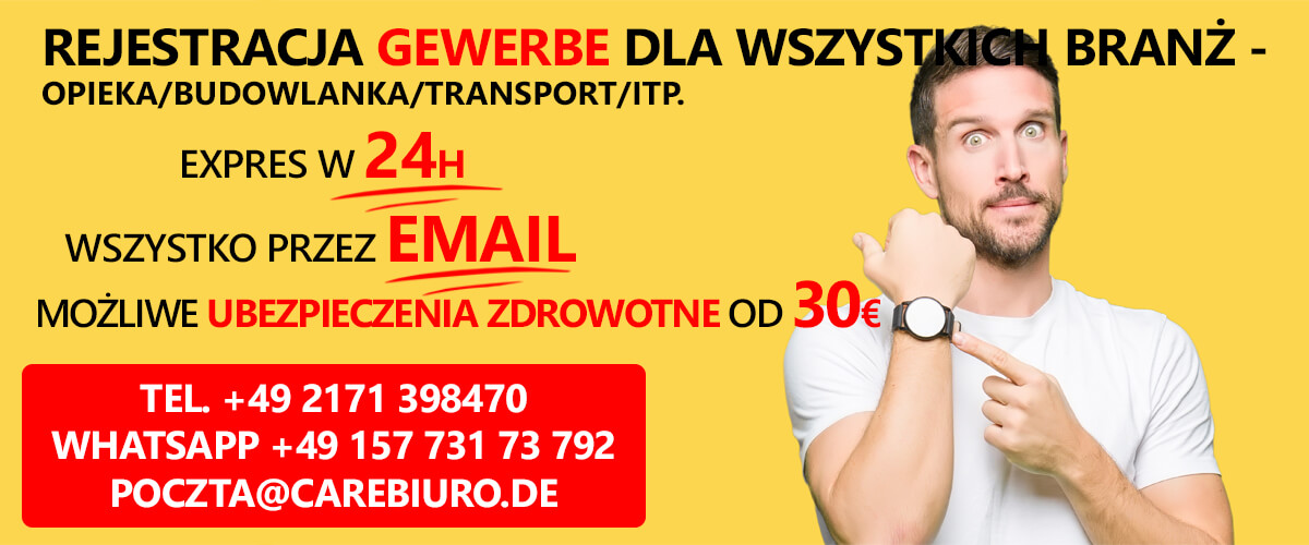 rejestracja gewerbe w Niemczech